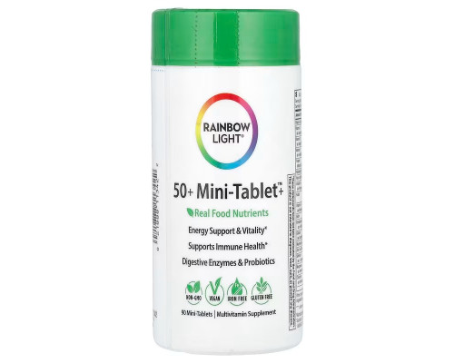 Мультивитамины 50+, Multivitamin, Rainbow Light, 90 мини-таблеток