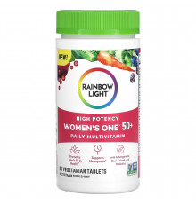Мультивитамины для женщин 50+, Women's One 50+, Rainbow Light, ежедневные, 90 вегетарианских таблеток
