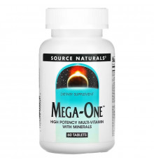 Мультивитамины Mega-One, Multi-Vitamin with Minerals, Source Naturals, по 1 в день, 60 таблеток