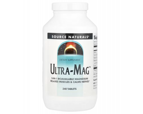 Магний (ультра), Ultra-Mag, Source Naturals, 240 таблеток