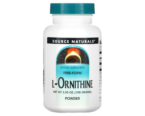 Орнитин, L-Ornithine Powder, Source Naturals, порошок, 100 г.