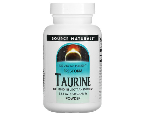 Таурин, Taurine Powder, Source Naturals, порошок, 100 грамм