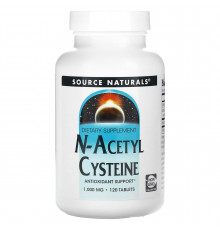 Ацетилцистеин, N-Acetyl Cysteine, Source Naturals, 1000 мг, 120 таб.
