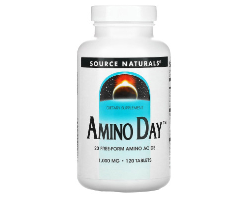 Амино день, Amino Day, Source Naturals, 1000 мг, 120 таблеток