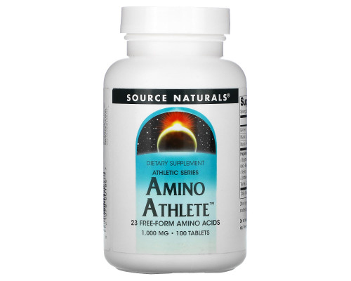Амино спортсмен, Amino Athlete, Source Naturals, 1000 мг, 100 таблеток