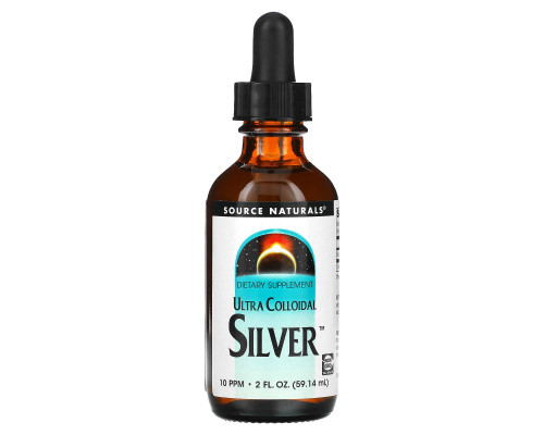 Коллоидное серебро ультра, Colloidal Silver, Source Naturals, 10 PPM, 59.14 мл.
