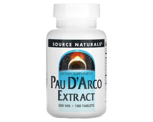 По д'арко, Pau D'Arco, Source Naturals, 500 мг, 100 таблеток