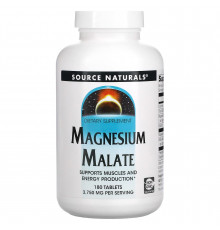 Магний малат, Magnesium Malate, Source Naturals, 1250 мг, 180 таблеток