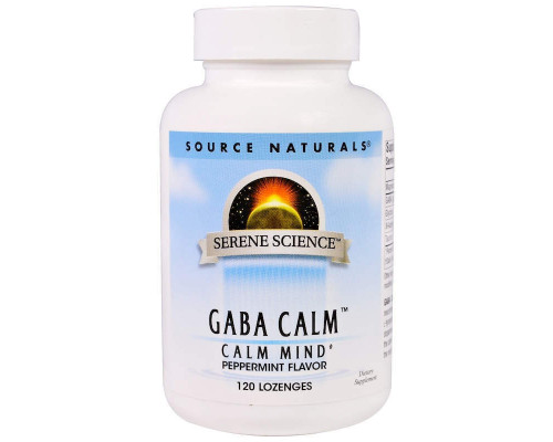 ГАМК с ароматом мяты (GABA Calm), Source Naturals, 120 таблеток