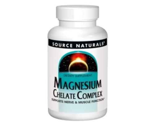 Магний хелат, Magnesium Chelate, Source Naturals, 100 мг, 100 таблеток