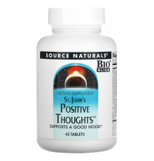 Поддержка нервной системы (зверобой), St. John's Positive Thoughts, Source Naturals, 45 таблеток