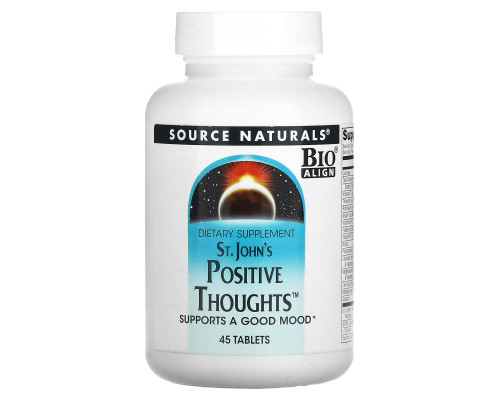 Поддержка нервной системы (зверобой), St. John's Positive Thoughts, Source Naturals, 45 таблеток