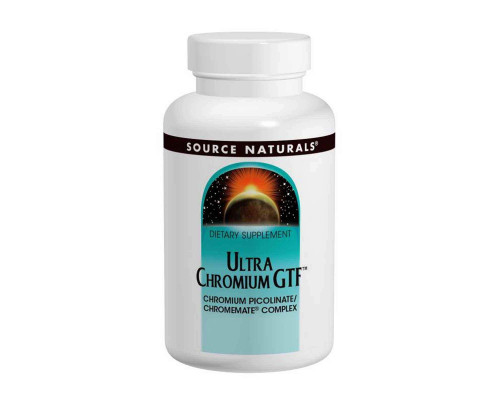 Хром ультра, Ultra Chromium GTF, Source Naturals, 200 мкг, 120 таблеток