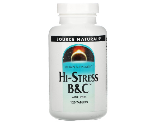 Стресс формула, Hi-Stress B&C, Source Naturals, 120 таблеток