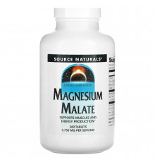 Магний малат, Magnesium Malate, Source Naturals, 3750 мг, 360 таблеток (1250 мг в 1 таблетке)