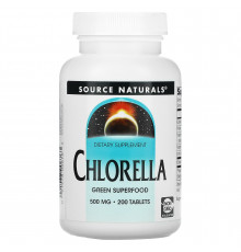 Хлорелла, Chlorella, Source Naturals, 500 мг, 200 таблеток