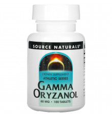 Гамма оризанол, Gamma Oryzanol, Source Naturals, 60 мг, 100 таблеток