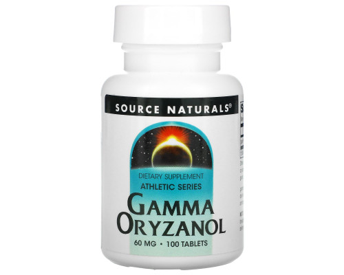 Гамма оризанол, Gamma Oryzanol, Source Naturals, 60 мг, 100 таблеток
