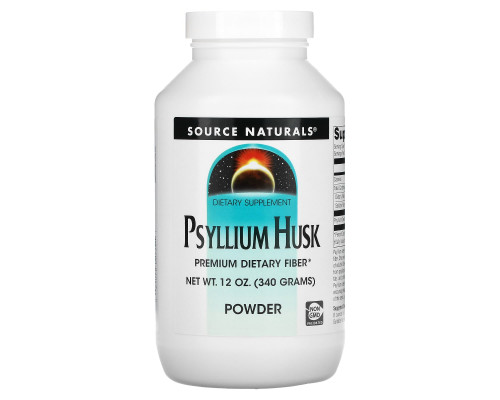 Псиллиум, Подорожник (Psyllium Husk), Source Naturals, порошок, 340 гр.