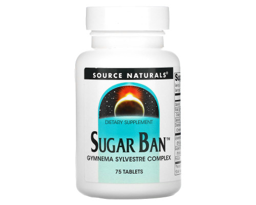 Средство для снижения сахара в крови, Sugar Ban, Source Naturals, 75 таблеток