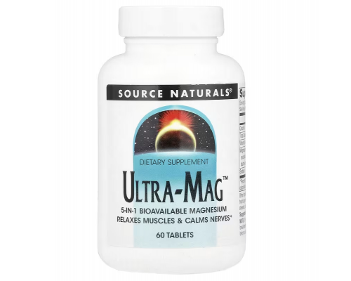 Магний (ультра), Ultra-Mag, Source Naturals, 60 таблеток
