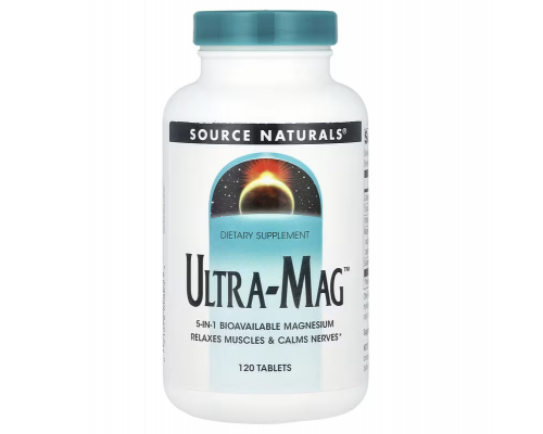 Магний (ультра), Ultra-Mag, Source Naturals, 120 таблеток