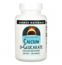 Кальций Д-глюкарат, Calcium D-Glucarate, Source Naturals, 1000 мг, 120 таблеток (500 мг в таблетке)