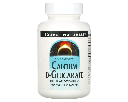Кальций Д-глюкарат, Calcium D-Glucarate, Source Naturals, 1000 мг, 120 таблеток (500 мг в таблетке)