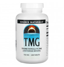 Триметилглицин (ТМГ), TMG, Source Naturals, 750 мг, 240 таблеток