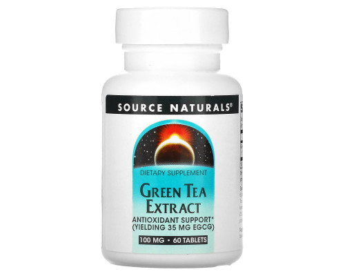 Зеленый чай экстракт (Green Tea Extract), Source Naturals, 100 мг, 60 таблеток