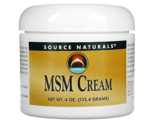 Крем с липосомами МСМ, MSM Cream, Source Naturals, 113,4 г.