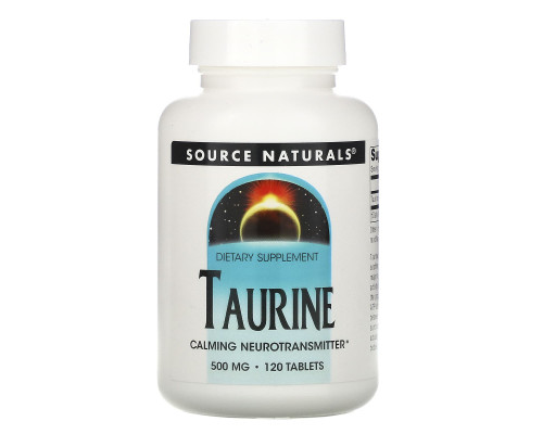 Таурин, Taurine, Source Naturals, 500 мг, 120 таблеток