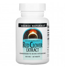 Красный клевер, Red Clover, Source Naturals, экстракт, 500 мг, 60 таблеток