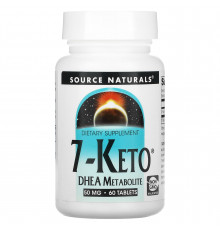 7 кето ДГЭА метаболит, 7-Keto DHEA Metabolite, Source Naturals, 50 мг, 60 таб.