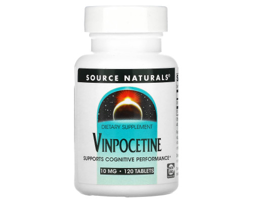Витамины для мозга, Vinpocetine, Source Naturals, 10 мг, 120 таблеток
