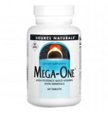 Мультивитамины без железа, Mega-One, Source Naturals, по 1 в день, 60 таблеток