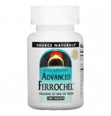Железо, Advanced Ferrochel, Source Naturals, 180 таблеток
