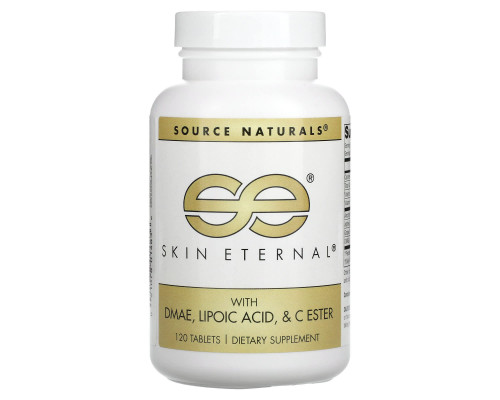 Здоровье кожи с DMAE + Альфа-липоевой кислотой, Skin Eternal, Source Naturals, 120 таблеток
