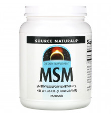 Метилсульфонилметан, MSM Powder, Source Naturals, 1000 гр.