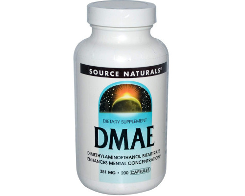 DMAE (Диметиламиноэтанол), Source Naturals, 351 мг, 200 капсул