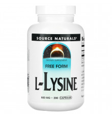 Лизин, L-Lysine, Source Naturals, 500 мг, 200 капсул