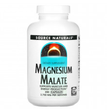 Магний малат, Magnesium Malate, Source Naturals, 625 мг, 200 капсул
