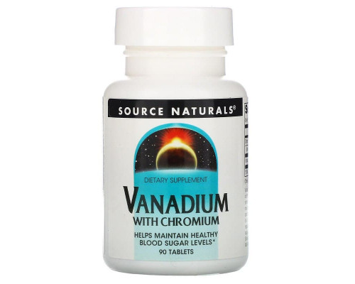 Хром и ванадий, Vanadium with Chromium, Source Naturals, 90 таблеток