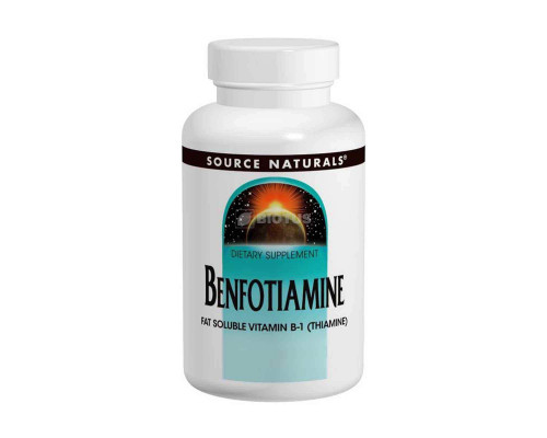 Бенфотиамин, Benfotiamine, Source Naturals, 150 мг, 30 таблеток