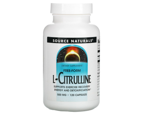 L-цитруллин, L-Citrulline, Source Naturals, 500 мг, 120 капсул