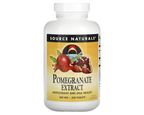 Экстракт граната, Pomegranate Extract, Source Naturals, 500 мг, 240 таблеток