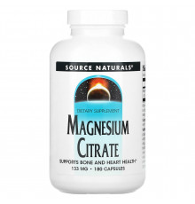 Цитрат магния, Magnesium Citrate, Source Naturals, 133 мг, 180 капсул