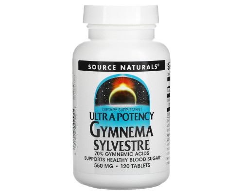 Джимнема Сильвестра, Gymnema Sylvestre, Source Naturals, 550 мг, 120 таблеток