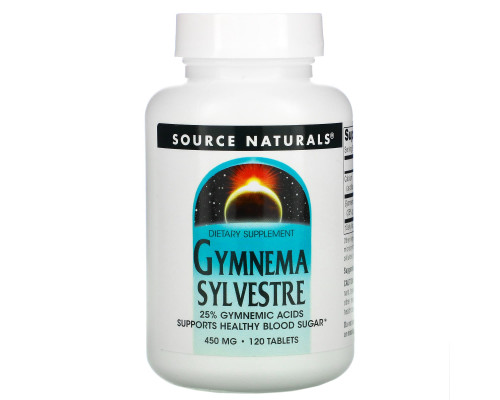 Джимнема Сильвестра, Gymnema Sylvestre, Source Naturals, 450 мг, 120 таблеток
