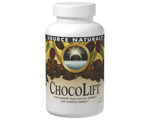 Экстракт шоколада, ChocoLift, Source Naturals, 500 мг, 60 капсул